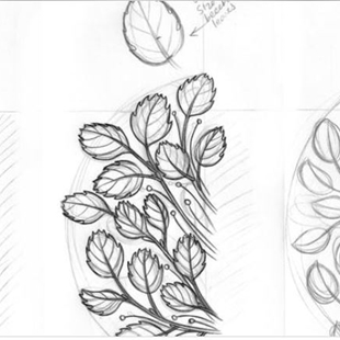 Sketching for botanical composition image