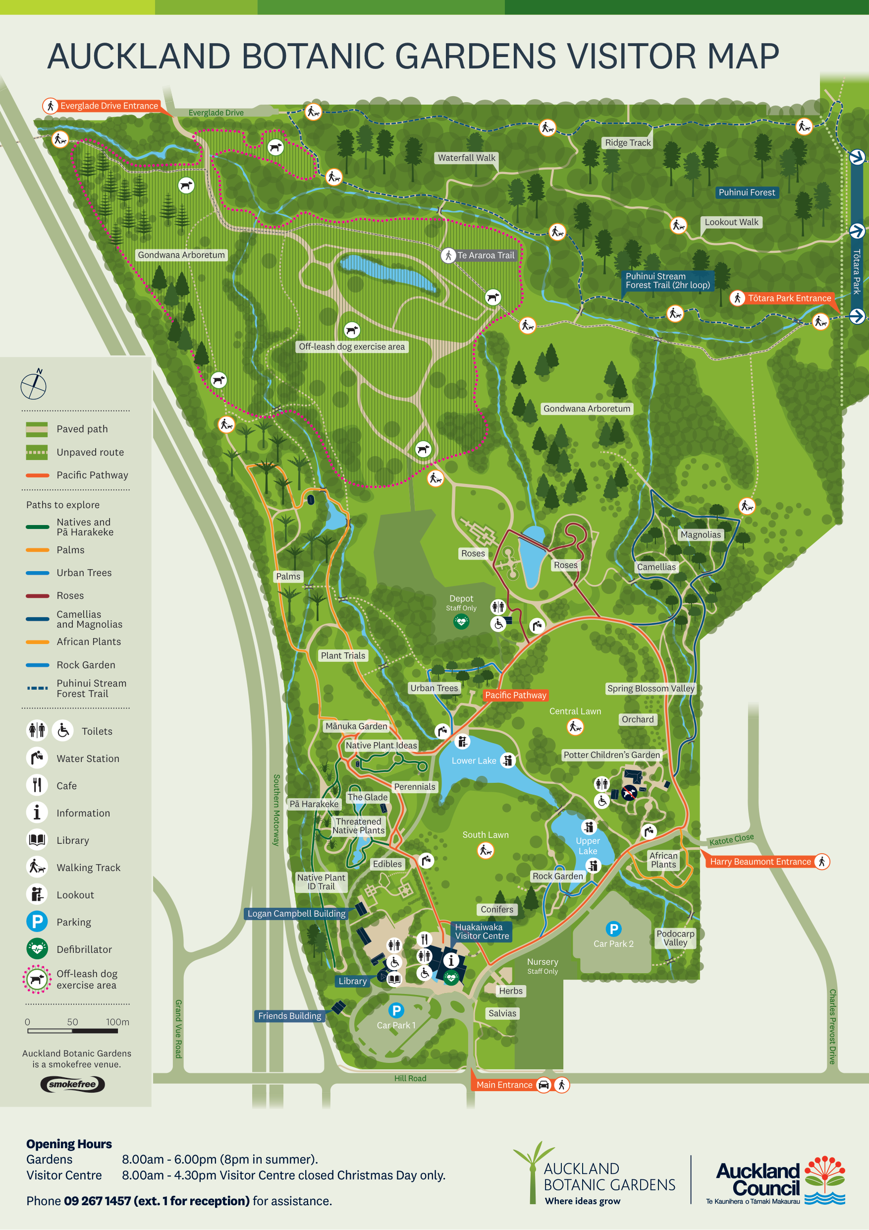 Map of the botanic gardens