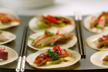 Peking duck rolls at Cafe Miko
