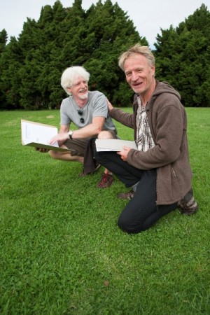 Curator Richard Mathieson with sculptor d Jamie Pickernell