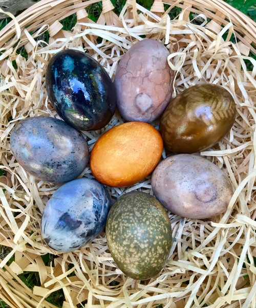 Natural dyed eggs